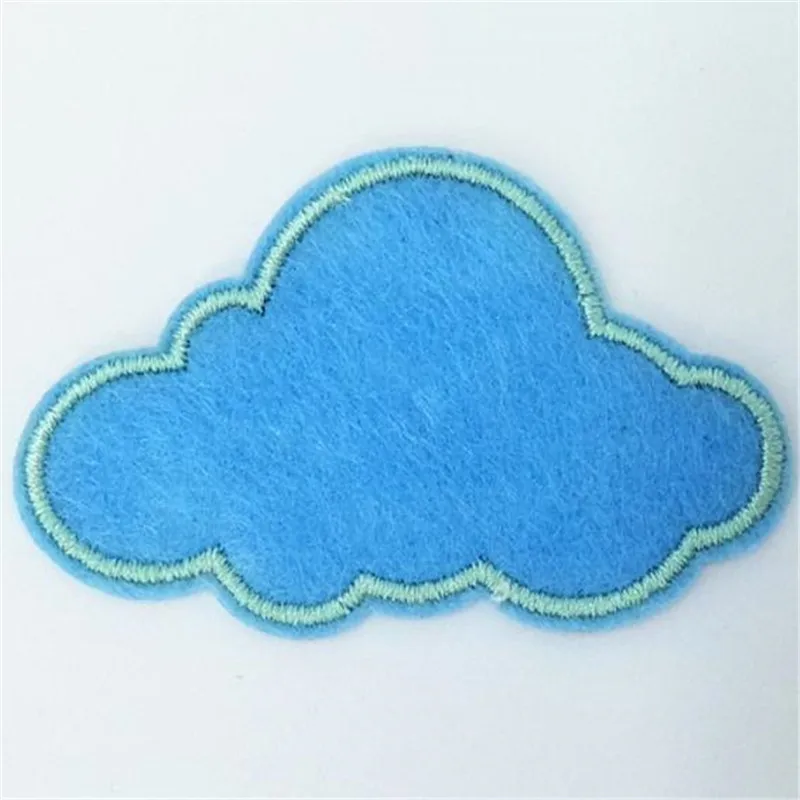 

T shirt girl Embroidered blue cloud patch Stranger things Applique iron on patches for clothing baby deal with it 3D Stickers