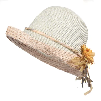 Good quality Summer hat women straw cap Ladies Big brim Sun hat 5