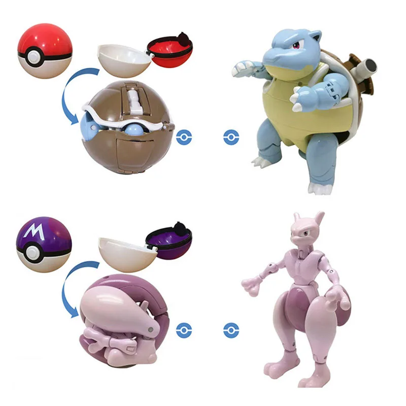 6 шт./компл. Pokeball Monster Pikachu Gyarados Mewtwo Charizard Bulbasaur Рождественская игрушка для