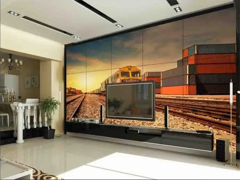 3d wallpaper custom room mural non-woven sticker Train rail container photo TV sofa background wall for walls | Обустройство дома