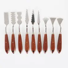 Pcs 스테인레스 스틸 구 아슈 주걱 팔레트 나이프 예술가 gesso 페인트 모델링 붙여 넣기 텍스처 젤, 집계 석고 r20(China)