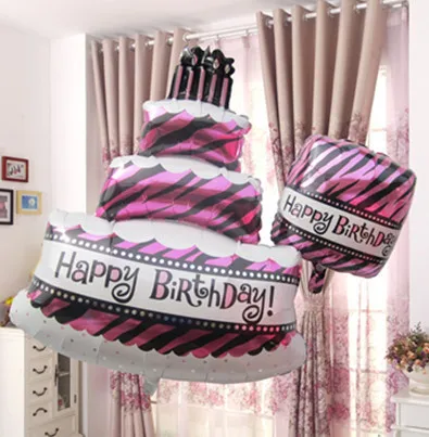 

1pc 2017 New design Balloon Happy Birthday Cake Balloon Children's Happy Birthday Inflatable Toys ,Cartoon Cake Balloon