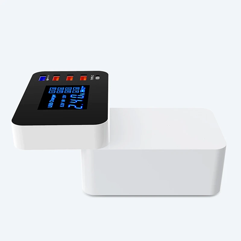 Thbelieve QC3.0 Multi Chargers EU US UK USB Type-C Mobile Phone Charge 4 USB HUB Multiple Charger Station Wall Desktop Adapter (21)