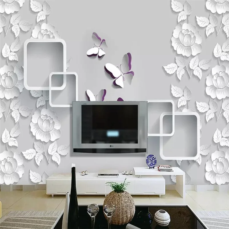 Fashion Peony Butterfly TV Background Wall Professional Making Mural Wallpaper Wholesale Custom Poster Photo Wall Fashion Peony Butterfly TV Background Wall Professional Making Mural Wallpaper Wholesale Custom Poster Photo Wall