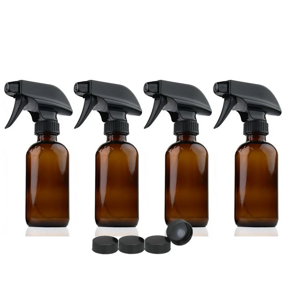 Download 4 X 8 Oz Large 250ml Amber Glass Spray Bottle Containers ...