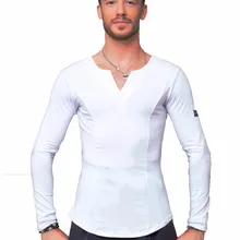 Серия SuperStar: G5008 латинский Современный бальный танец Профессиональный эластичный кристалл хлопок Топы рубашка для мужчин