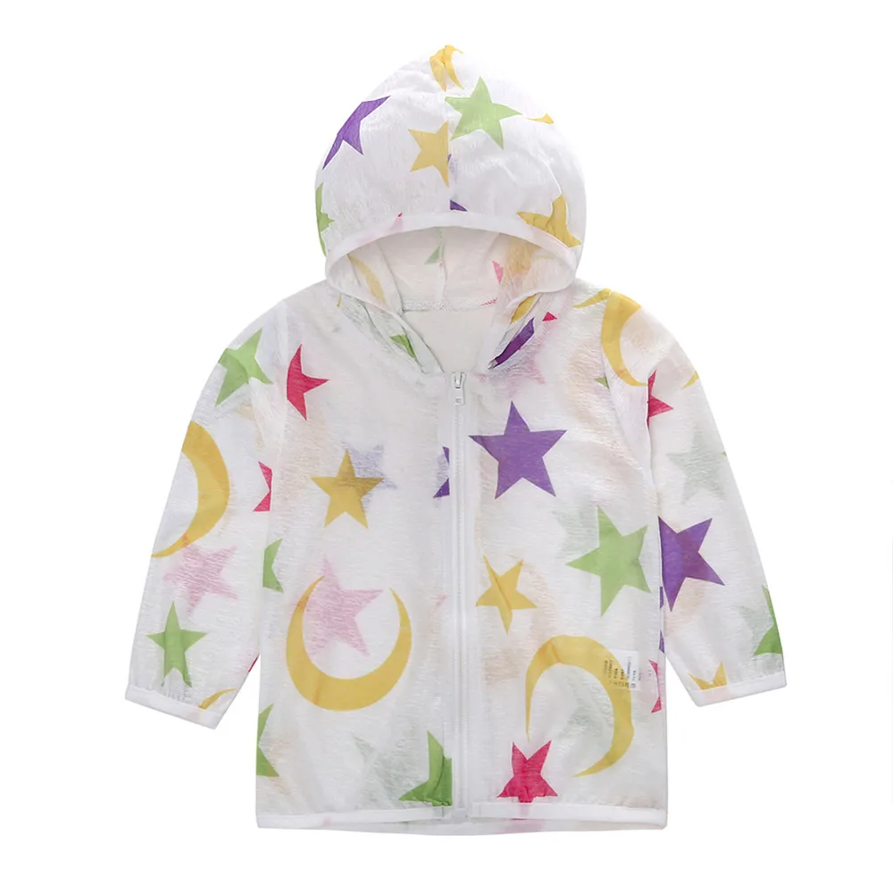 

Baby Boy Hoodie Toddler Kid Summer Sunscreen Jackets Stars Printing Hooded Sudadera Girl Cloth Outerwear Zip Coats Drop Shipping