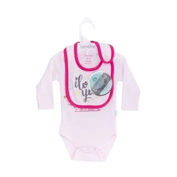 

Set body and bib cloth girl Thank you Bambino