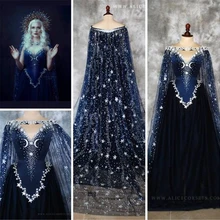 Синее Роскошное винтажное вечернее платье vestidos de fiesta largos elegantes de gala vestidos de fiesta de noche Бальные платья SWL023