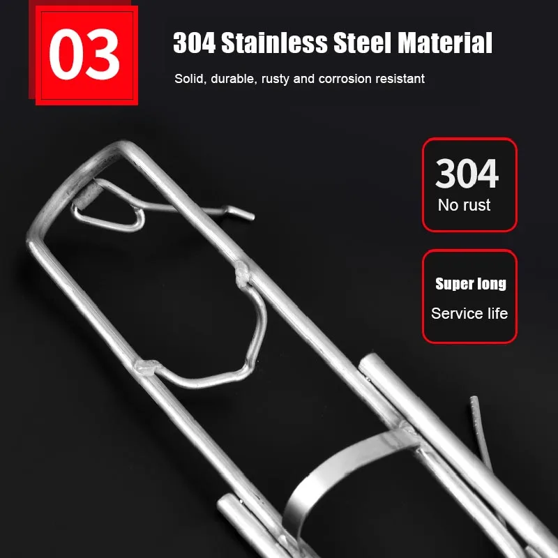 

Stainless Fishing Rod Holder Rack with Automatic Tip-Up Hook Setter Double Spring MC889
