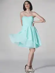 Элегантный дешевые легкие платья синий Невесты 2016 простой колен шифоновое официально партия платье милая свадебное гость gwon