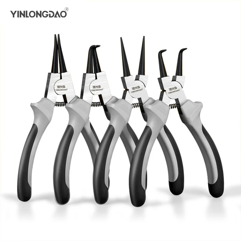 

9" Multifunctional Shaft hole Snap Ring Pliers Multi Crimp Tool Internal External Ring Remover Retaining Circlip Pliers