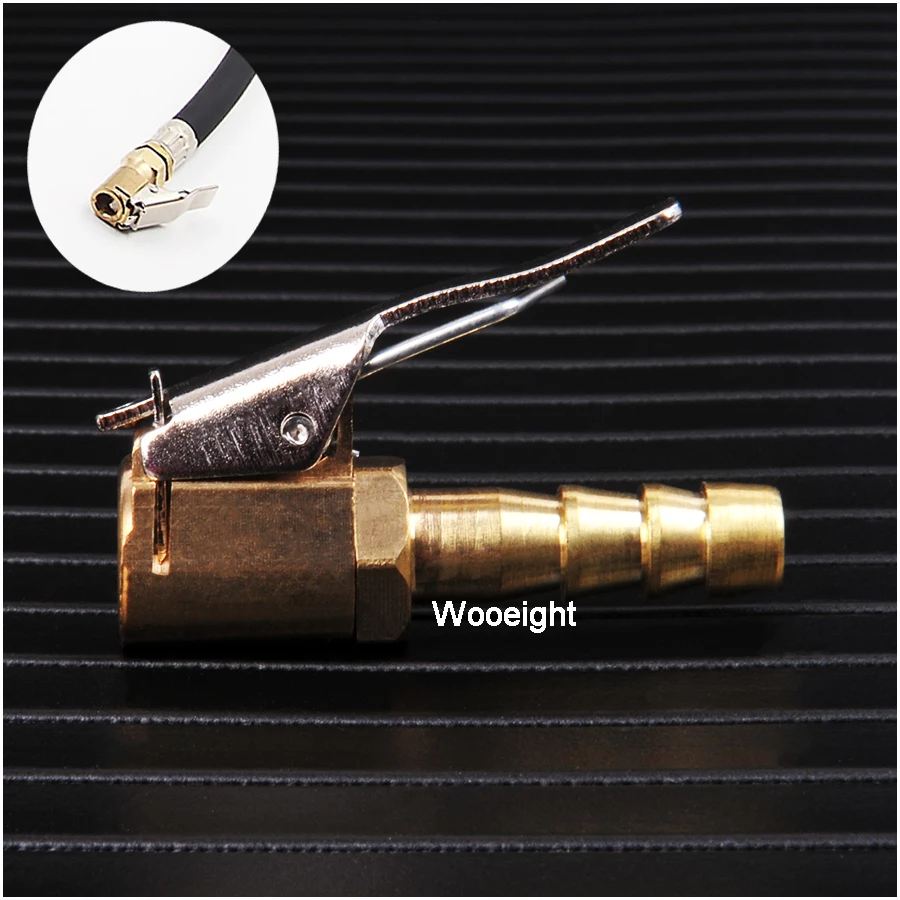 1PC 8mm Car Auto Brass Wheel Tire Air Chuck Inflator Pump Valve Clip Clamp Connector Adapter Tire Valve Inflator Chuck Lengthen