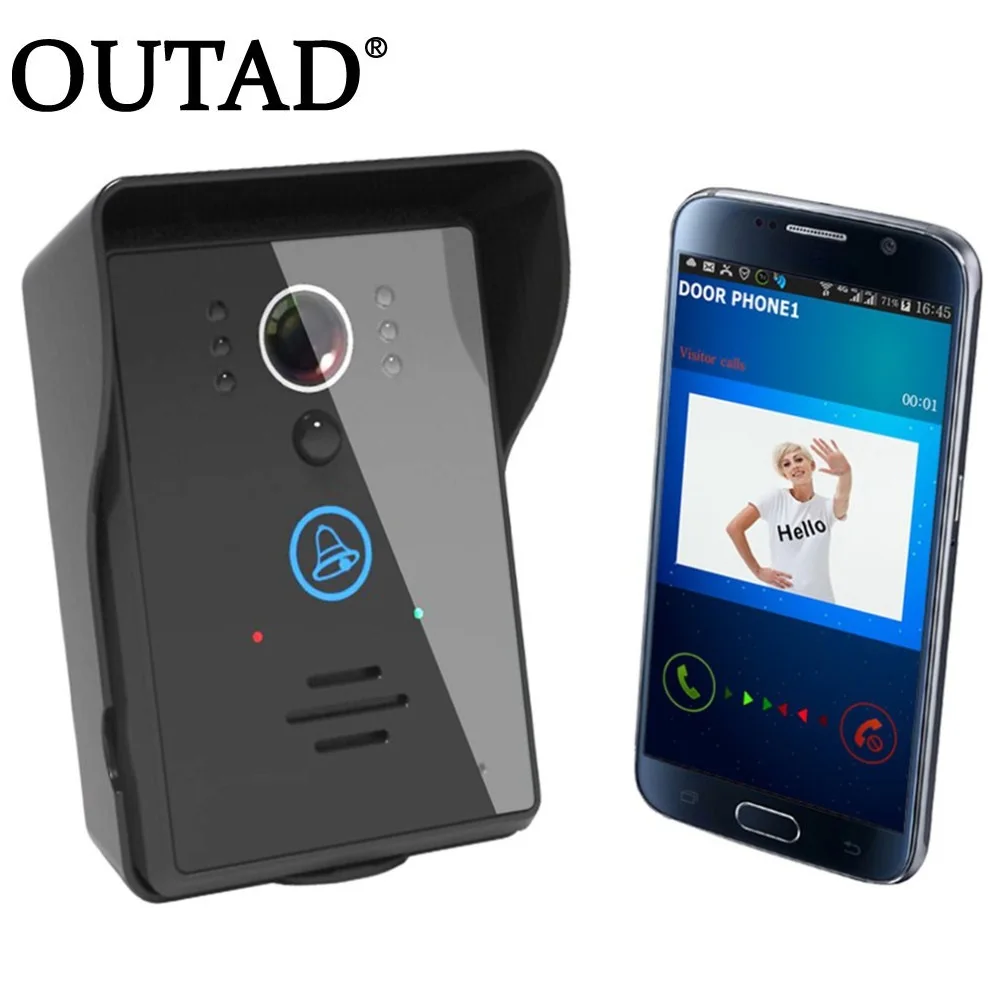 

OUTAD Doorbell EU plug Alarm Wifi connection Wireless Door phone Video-eye IR Night Vision Visual Super Wide Viewing