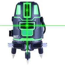 Зеленый лазерный измеритель уровня 360 градусов вращающийся крест 5 линия 6 точечный лазерный уровень, режим наклона самонивелирующийся