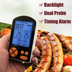 Цифровой ЖК-термометр-таймер, будильник, удаленная печь для барбекю, Жарка мяса, гриль, термометр, кухонные инструменты