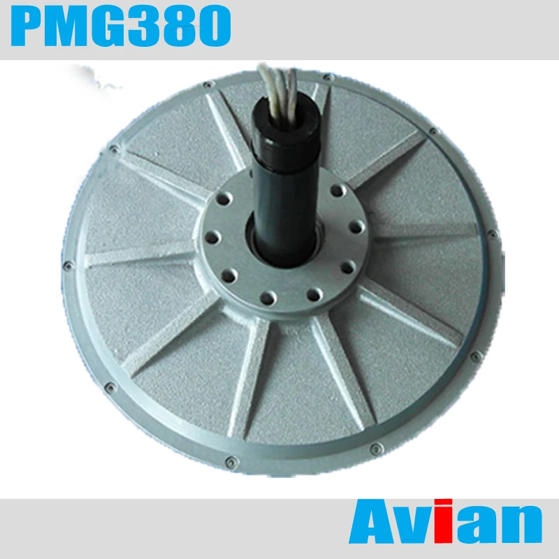 PMG380 220V 2KW 300RPM Coreless Outer rotor wind generator three-phase permanent magnet CE certificated |