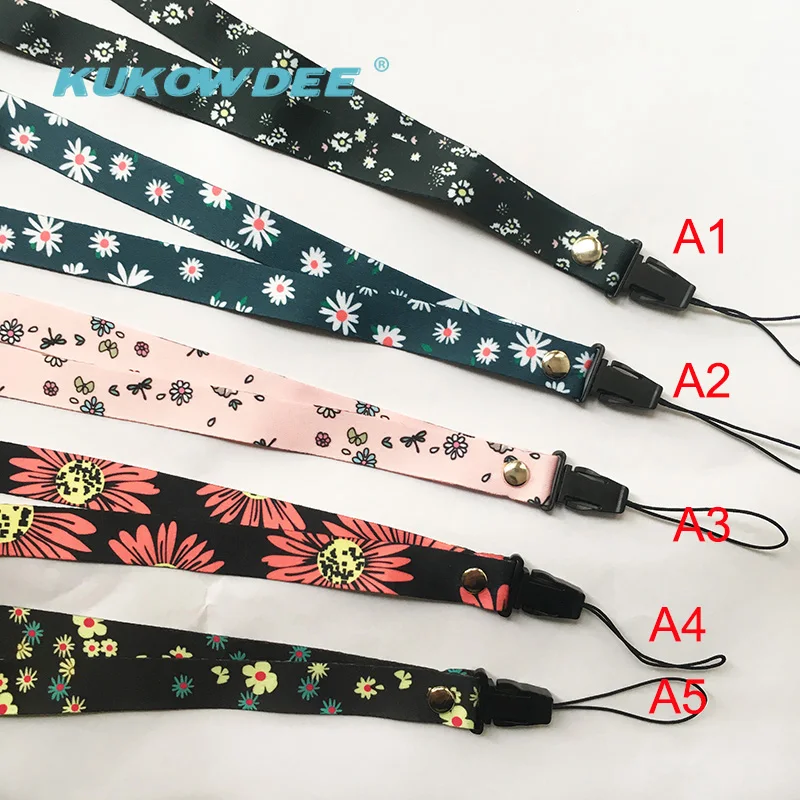 

Flower Lanyard Phone Neck Straps ID Pass Card Mobile Phone USB Holder DIY Hang Rope Lariat Lanyard