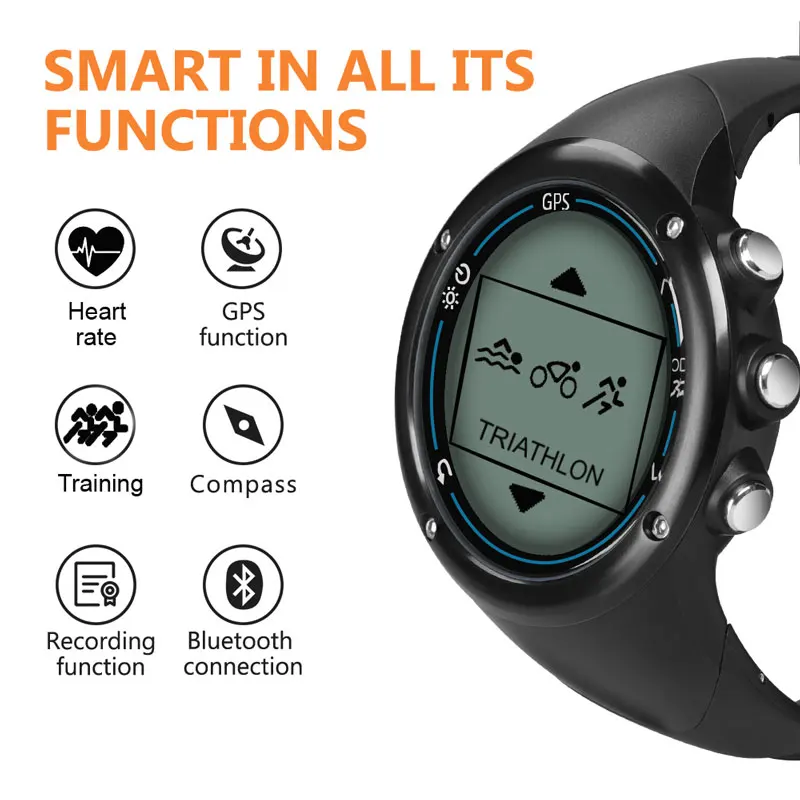 Reloj inteligente Sunroad GPS correr deporte ciclismo natación jogging ritmo cardíaco maratón triatlón entrenamiento brújula reloj impermeable - 2