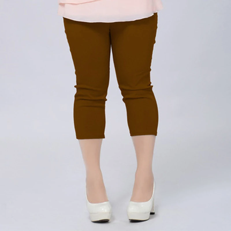 Хорошее качество, очень большие размеры, женские Капри, супер эластичные летние штаны конфетного цвета размера плюс, женские эластичные штаны длиной до икры, 6XL