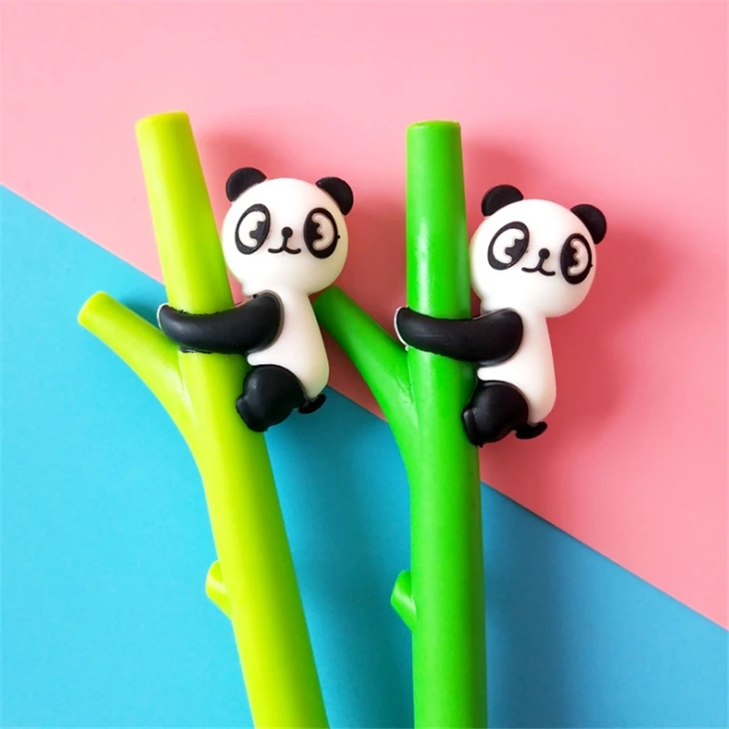 1 шт. мультяшная панда бамбуковая простая ручка, письменные принадлежности Школьные принадлежности Ручки подарки для школы и офиса гелевая ручка награды подарки принадлежности