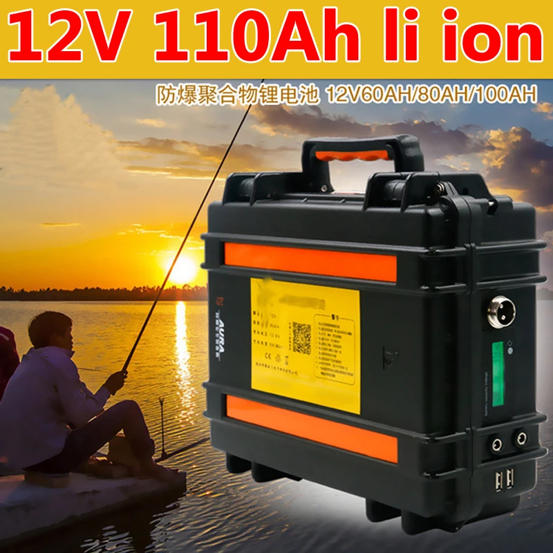 

GTK waterproof 12V 110Ah lithium ion bateria 18650 BMS 3S li ion for 1200w solar energy Energy storage boat heater +10A Charegr