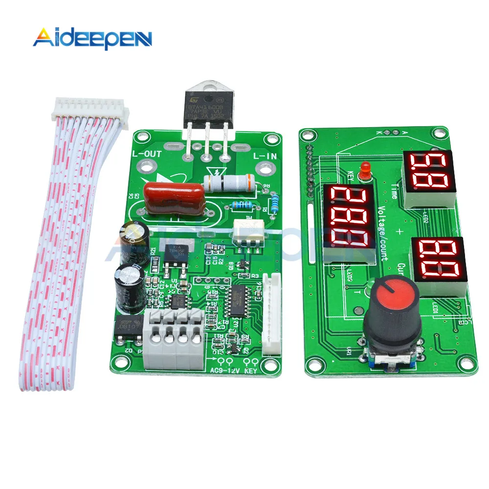 Digital Tube LCD Single Pulse Encoder Spot Welder Welding Module Machine Time Control Board 40A Red Display