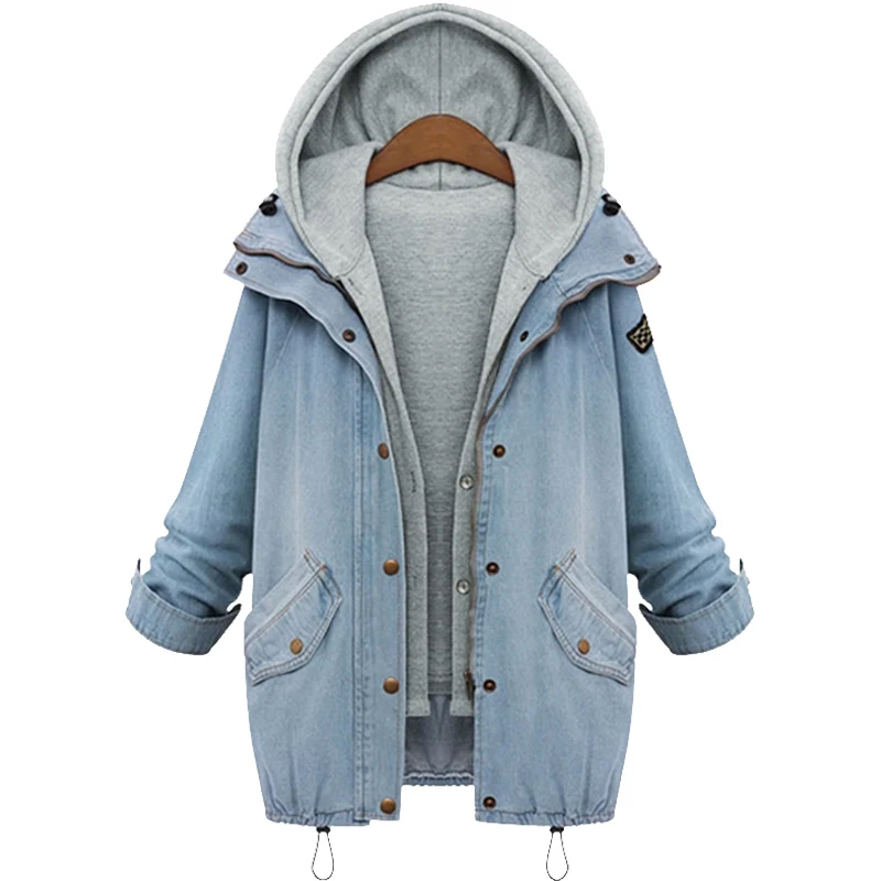 hooded denim jackets ladies