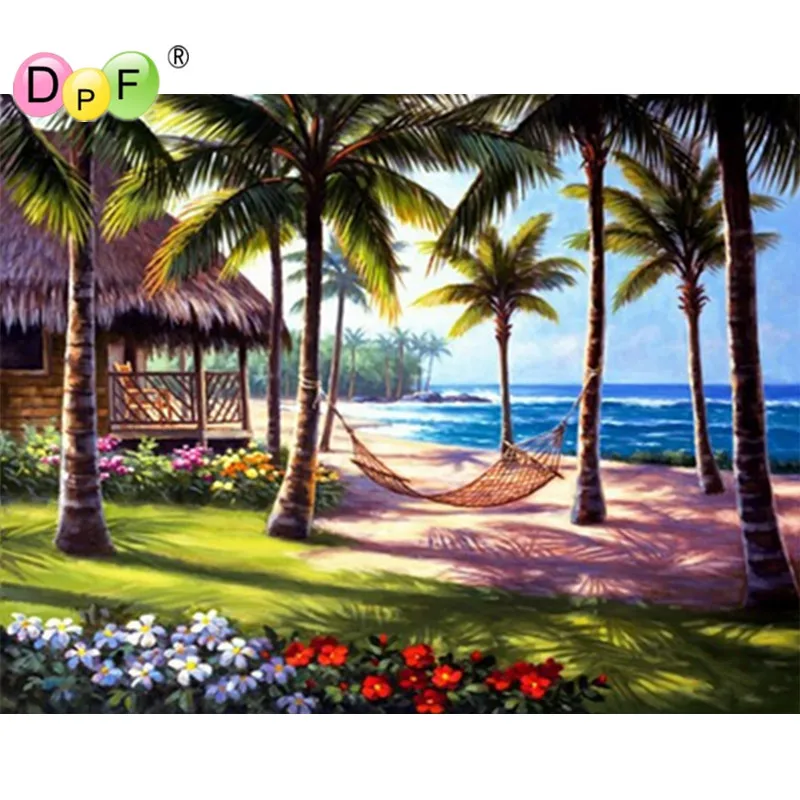 

New scenery 5d DIY Diamond Painting cross stitch coconut Square Full Diamond Embroidery scenery diamond Pattern Home Decoration