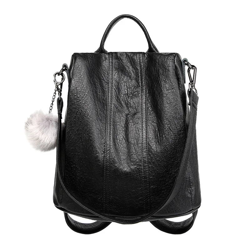 

2018 New Leather Women Backpack Casual School Backpack For Teenager Girl Large Capacity Multifunction Backpack Mochil new C702