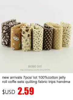 Teramila New Arrivals Colorful Design 7 PCS / Lot 9CMx50CM Sewing Material Cotton Jelly Rolls Strips Plain Fabric Patchwork