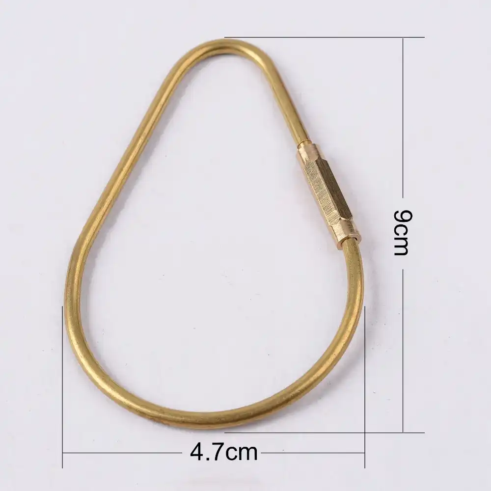 MIX 2PCS Vintage Solid Brass key ring Screw Lock Carabiner EDC Keychain