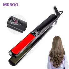 Professional Hair Straightener Digital LCD Display Titanium plates Flat Iron Straightening Irons Styling Tools EU Plug