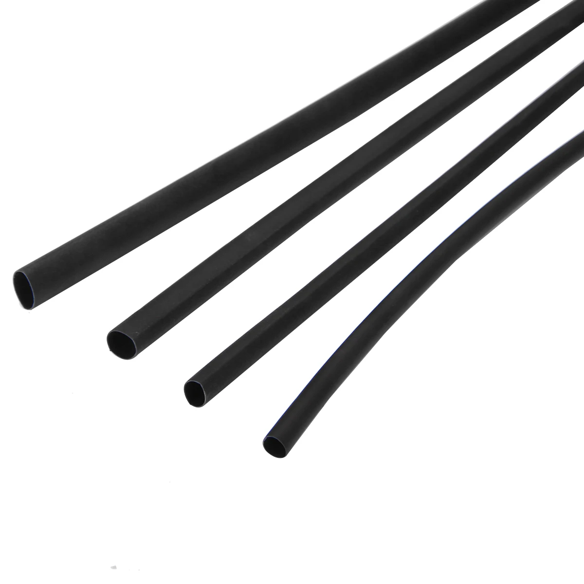 4pcs/set Sleeving Wrap Wire Heat Shrink Tubing Tubes 3mm 4mm 5mm 6mm Diameter Electrical Cable Tube Black 1 Meter Long