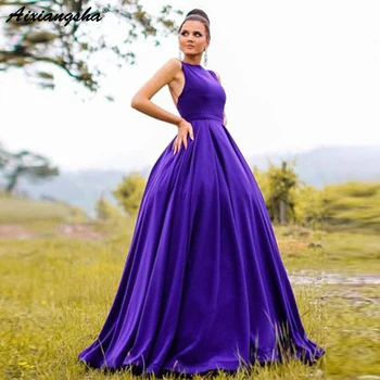 

Sexy Evening Dress 2019 A-Line Party Dresses Sleeveless Sweetheart Backless Sweep Train Evening Gown Vestido de noite