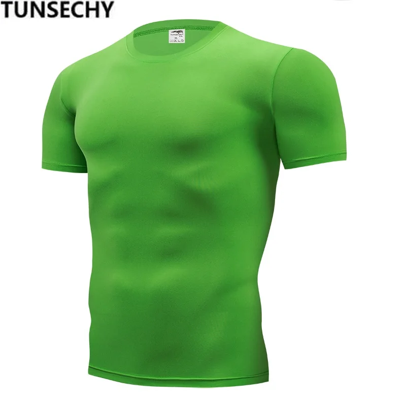 

Simple summer 2019 men's short sleeve round collar new plain casual slim t shirt men's men's top