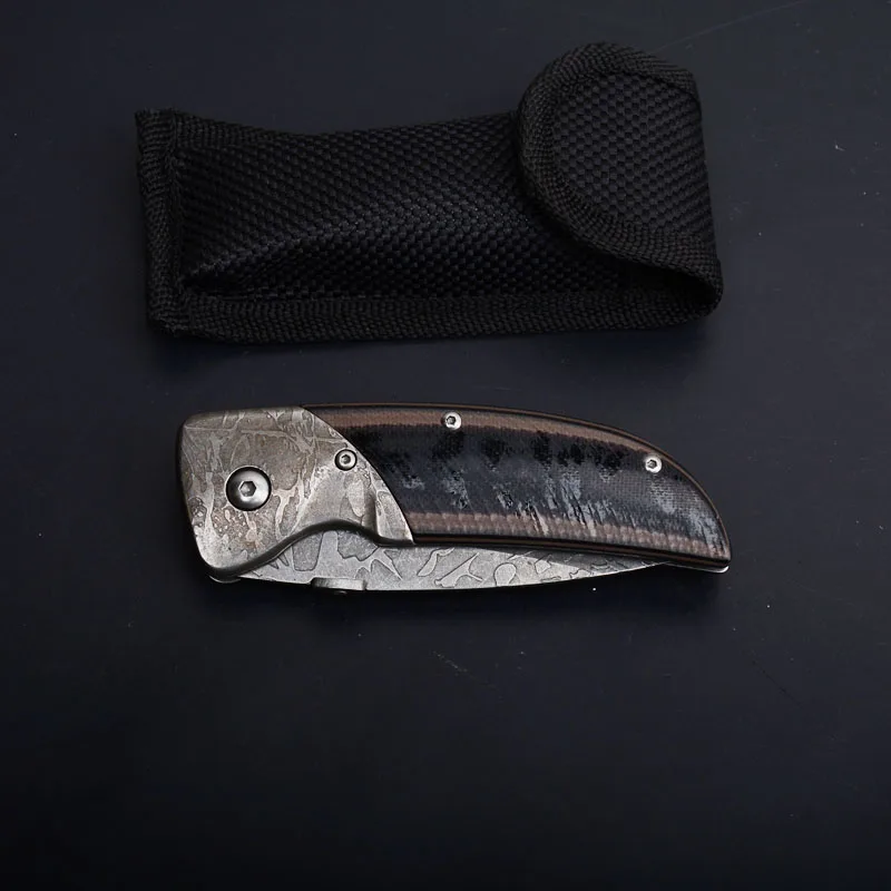 SR S088 damascus pattern tactical folding knife rescue edc tools (5)