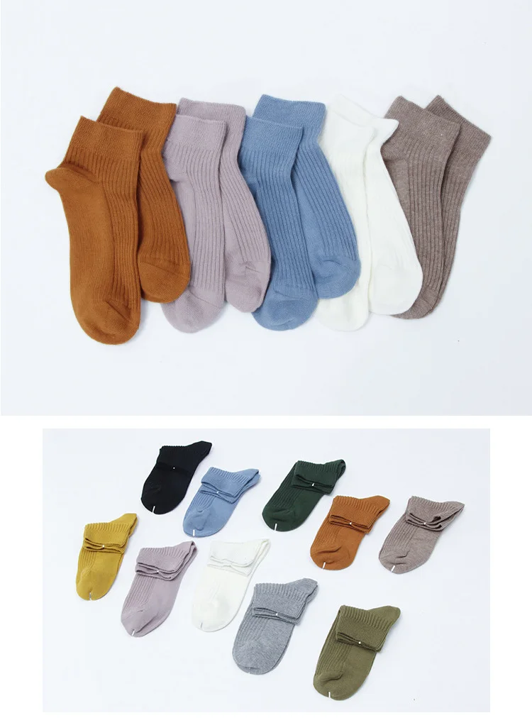 VERIDICAL 5 pairs/lot ankle socks woman solid loose crew Boat Socks harajuku socks cotton Good Quality calcetines mujer 10 color