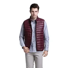 88% белый утиный пух мужской теплый Сверхлегкий пуховик жилет мужской однотонный тонкий осенний жилет мужские легкие пальто брендовая одежда