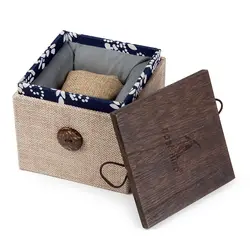 Бобо птица Национальный Стиль Лен и деревянный ящик для часы Jewellery BoxesTop качество площадь комплект ювелирных изделий чехол для хранения