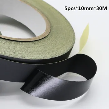 

5x 10mm*30 Meters Adhesive High Temperature Insulation Acetate Tape Sticky for Motor Coil Winding LCD Repair Black