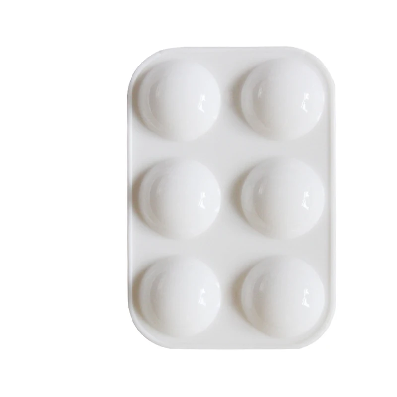 6 hole plastic pp material rectangular art painting palette white thickening 1 pcs children simple color supplies painting basic paint tray,color palette,watercolor palette