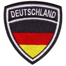 

Lower price embroidered patches cheap Germany Deutschland crest flag embroidered sew on patch hot sales flag embroidered badges