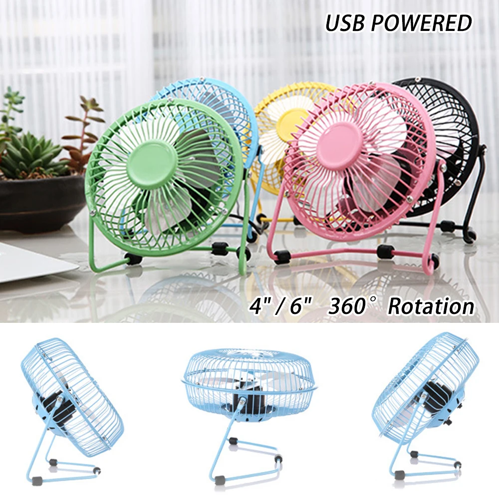 

Portable Mini USB Desk Fan Portable Fan USB 4 Blades Cooler Cooling Fan 360 Degree Up And Down For Home Office School 1pcs