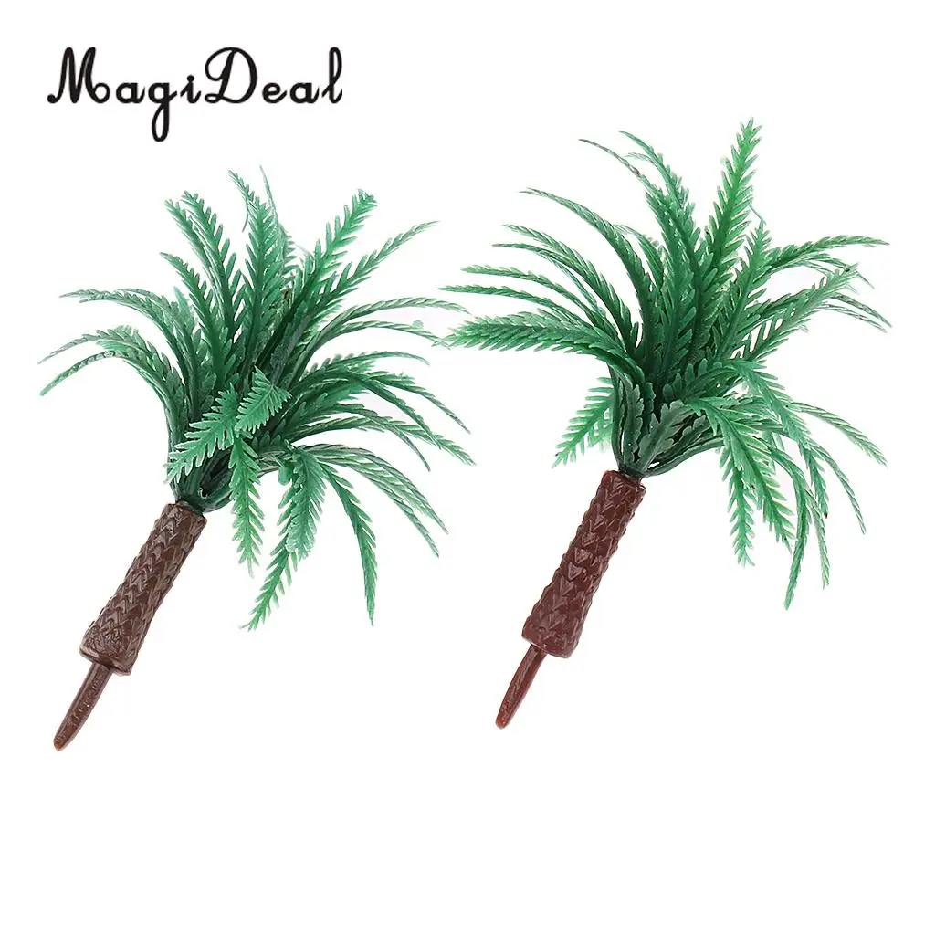 MagiDeal 10Pcs 6cm Green Tree Model 1/100 HO for RR Train Track Railroad Scenery DIY Green Landscape Model Building Prop Toys