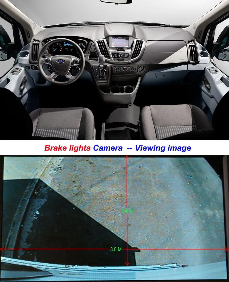 3rd высоко расположенных 170 градусов широкий угол обзора Реверсивный автомобиля задние фонари Камера для Ford Transit