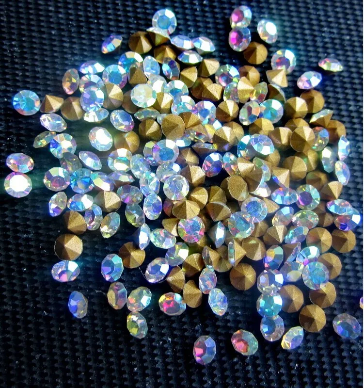 SS3 14400Pieces 100Gross Crystal AB Color Glass Point Back Rhinestone