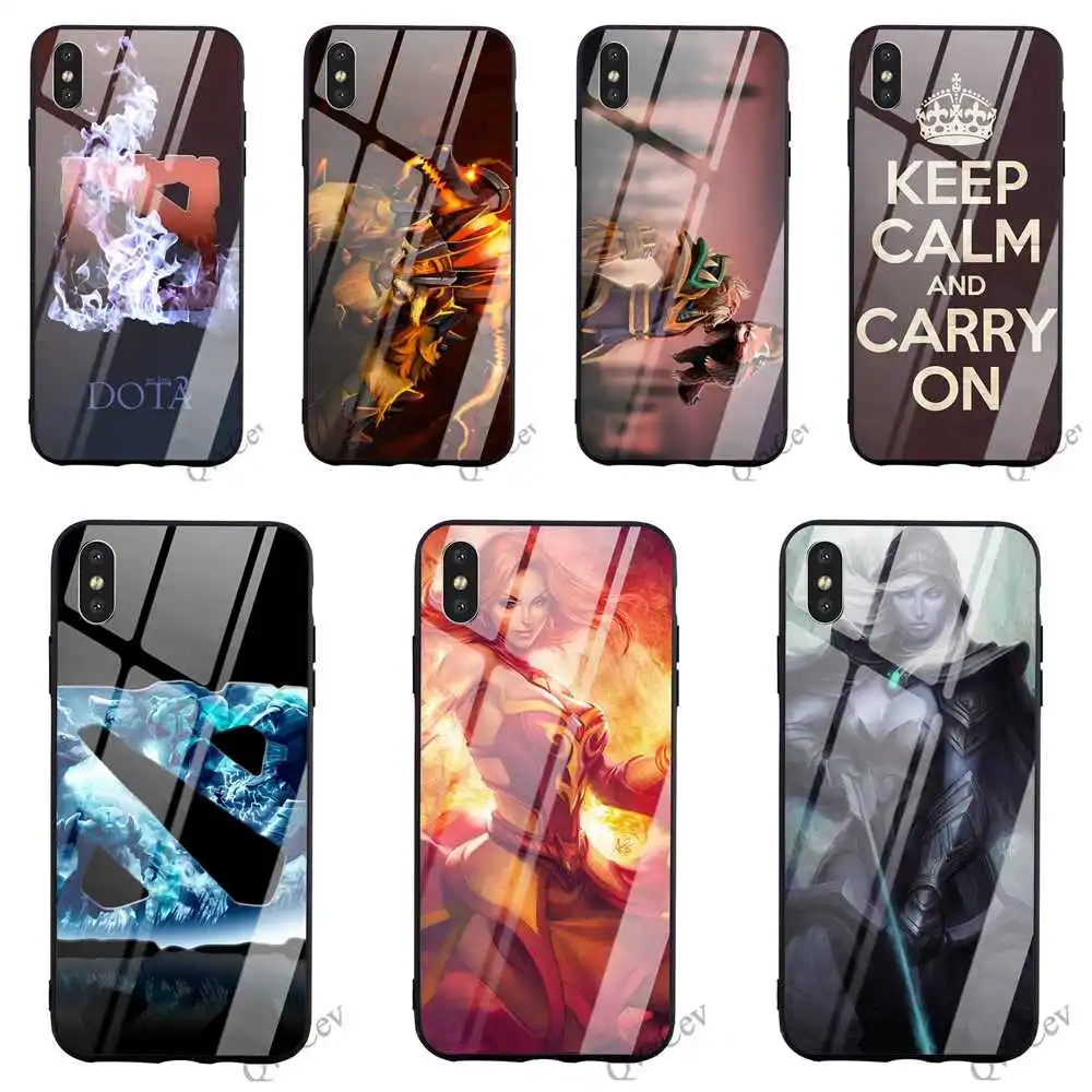 

Ultra Thin Dota 2 Tempered Glass Phone Case for iPhone XR Cover Xs Max X 6 6S 8 Plus 7 5S 5 SE Covers