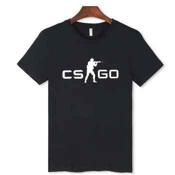 CS GO Counter Terrorists/CT White T-Shirt Men O-Neck with Black CS:GO t shirts Counter-Strike:Global Offensive Tee shirt