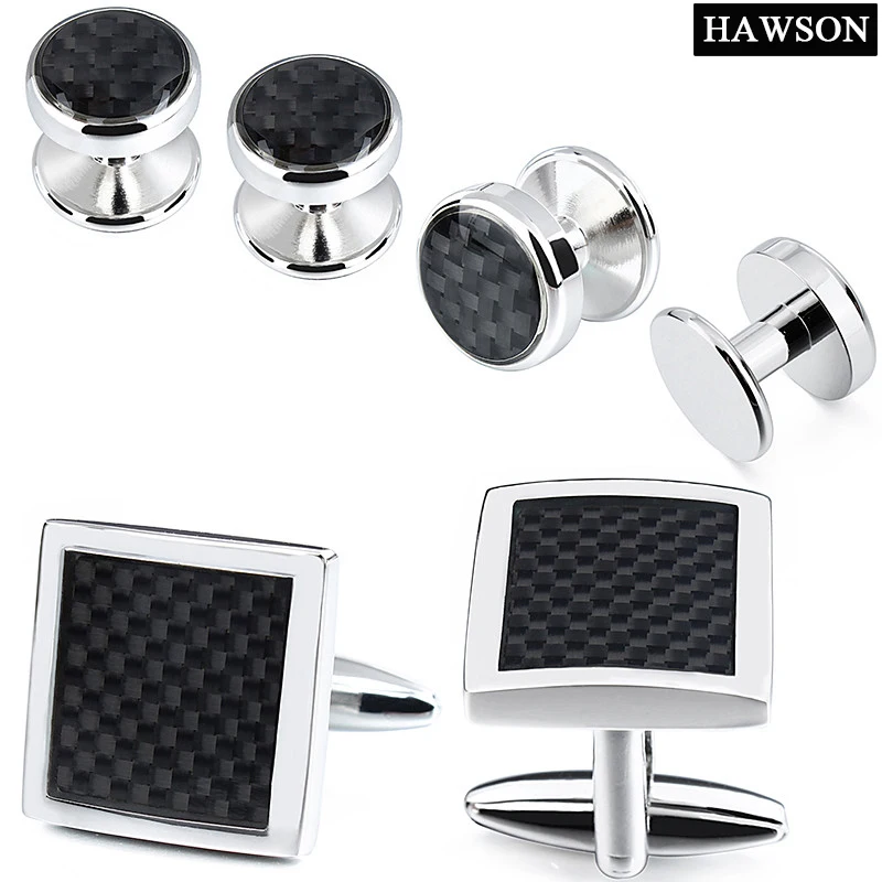 HAWSON Fiber Cuff Links Studs Gentlemen's Tuxedo Shirt Jewelry ...